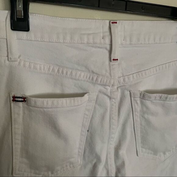 ALICE + OLIVIA JEANS Amazing Asymmetrical Slim Straight Crossover Jeans - Picture 8 of 8